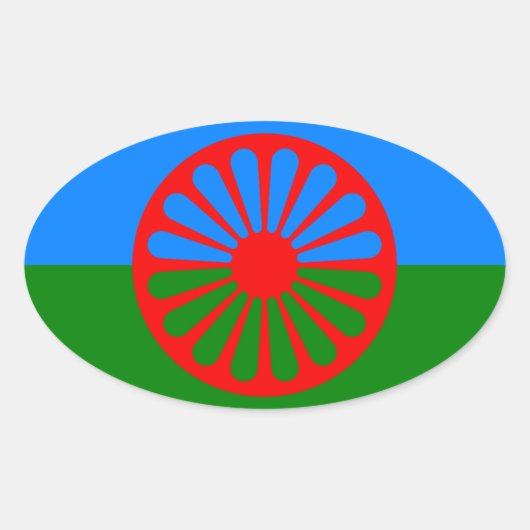 ジプシー国旗 楕円形シール (正面)