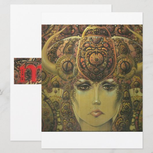 ジプシー柄の招待状カード 招待状 (正面/裏面)