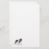 ジプシー絵を描バナー馬トロッティングホワイト文房具 便箋 (正面/裏面)