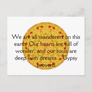 ジプシー諺ワンドルラスト旅行引用文 ポストカード