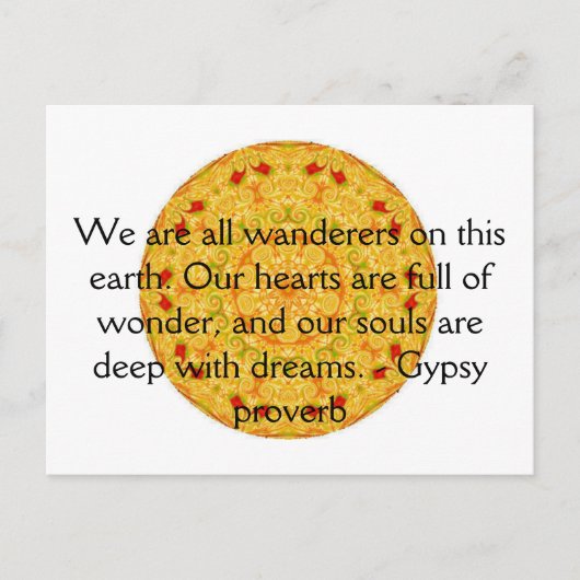 ジプシー諺ワンドルラスト旅行引用文 ポストカード (正面)