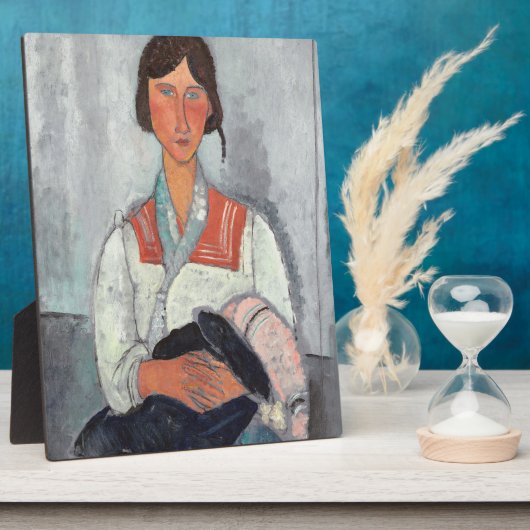 『ジプシー・ウーマン・ベビー』1919年(油オン・キャンバス) フォトプラーク (側面)