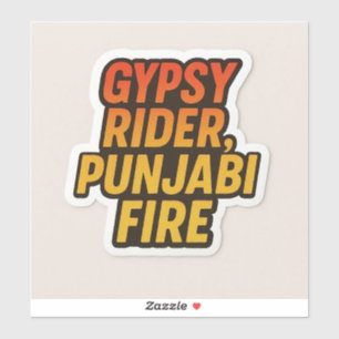ジプシー・ライダー、パンジャビ火災 – はっきりした Desi Tech Sticker シール