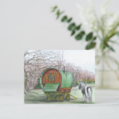 ジプシー・ワゴンと馬はがき ポストカード (スタンド正面)