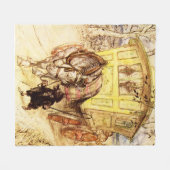 ジプシー・ワゴン – ゴールデン・アフタヌーン(アーサー・ラッカム著) フリースブランケット (正面(横))