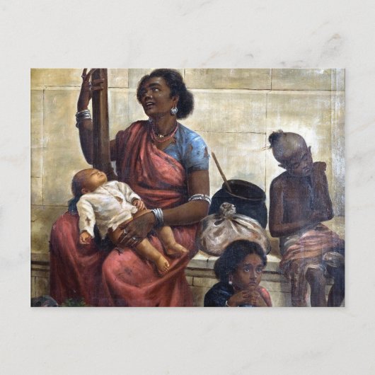 ジプシー – Raja Ravi Varma ポストカード (正面)