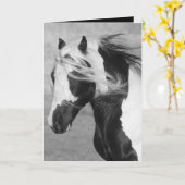 ジプシ走ーの馬のグリーティングカード カード (黄色い花)