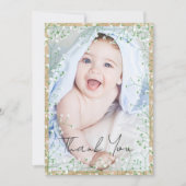 ジプソフィラウォータースカラーフローラボホカワイイ新生児 サンキューカード (正面)