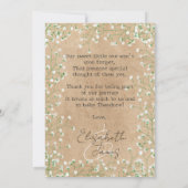 ジプソフィラウォータースカラーフローラボホカワイイ新生児 サンキューカード (裏面)