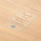 ジプソフィラウォーター素朴カラーフローラ&ボホ結婚ズ アクリル招待状 (レイダウン)