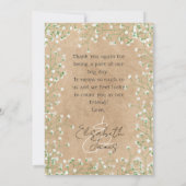 ジプソフィラウォーター素朴カラーフローラ&ボホ結婚ズ サンキューカード (裏面)