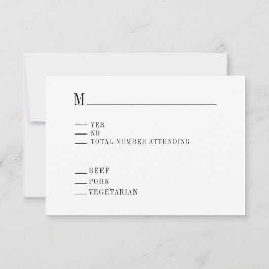 ジプソフィラステムボタニカルエメラルド結婚ズ 出欠カード (裏面)