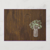 ジプソフィラバビーズブレスシンプルウェディングRSVP インビテーションポストカード (裏面)