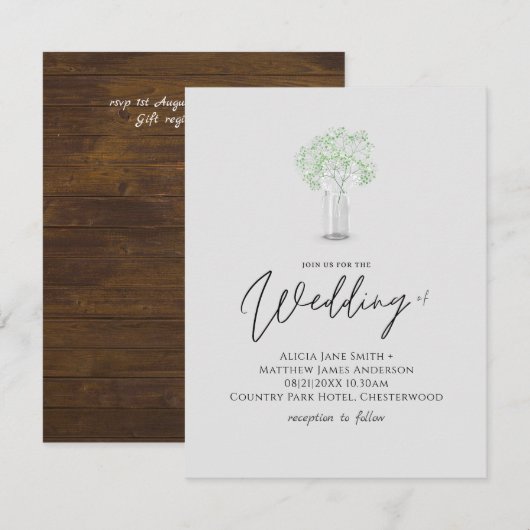 ジプソフィラバビーズブレスシンプルエレガントな結婚式 (正面/裏面)