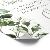 ジプソフィラユーカリブライダルシャワーミモザバー標識 ポスター (角)