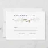 ジプソフィラリース結婚式RSVP 招待状 (正面)