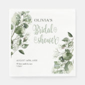 ジプソフィラ&ユーカリブライダルシャワー スタンダードランチョンナプキン (正面)