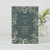 ジプソフィー素朴ラピーコックグリーン秋の結婚式 招待状 (スタンド正面)