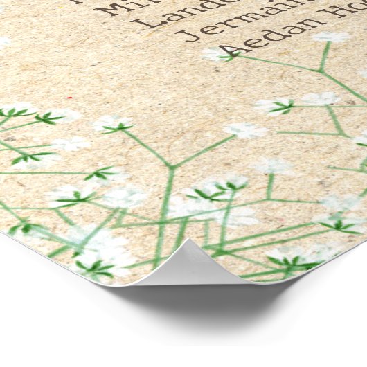 ジプソフィ素朴ラフローラ結婚の座席表 ポスター (角)