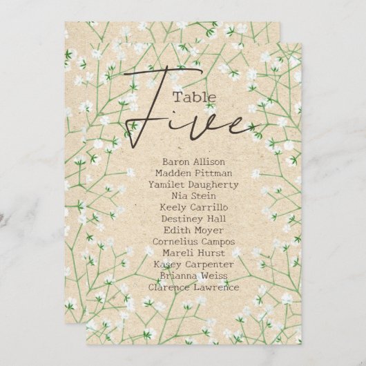 ジプソフィ結婚ラ表番号の表5 招待状 (正面/裏面)