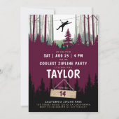 ジプモダンリンブルガンディーフォレスト誕生日アドベンチャー 招待状 (正面)