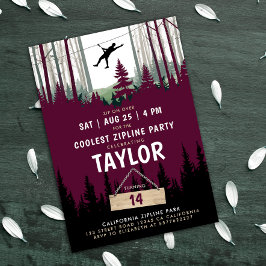 ジプモダンリンブルガンディーフォレスト誕生日アドベンチャー 招待状