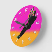 ジプリナー！- Ziplining Pro ラウンド壁時計 (傾斜)