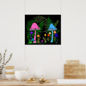 ジプリンカラフルキノコ ポスター (キッチン)