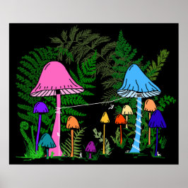 ジプリンカラフルキノコ ポスター