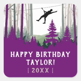 ジプリン自然アドベンチャーパープルフォレスト誕生日 スクエアシール