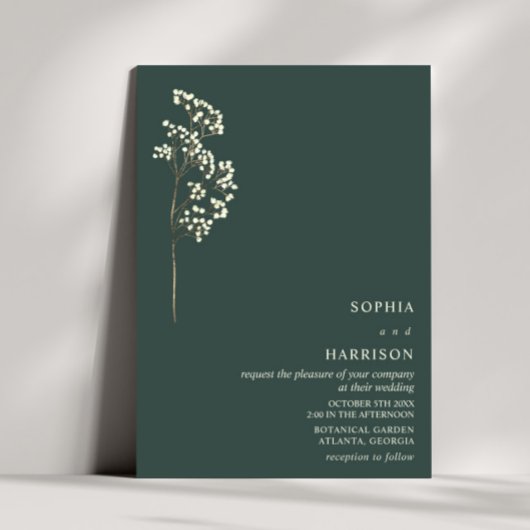 ジプ素朴ソフィラエメラルド秋の結婚式2 招待状