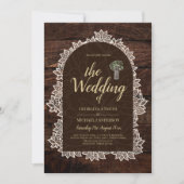 ジプ素朴ソフィラレースフォト結婚式招待状 招待状 (正面)