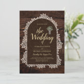 ジプ素朴ソフィラレースフォト結婚式招待状 招待状 (スタンド正面)