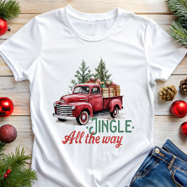 ジベル・オール・ザ・ウェイ 赤いトラック クリスマス トライブレンドTシャツ