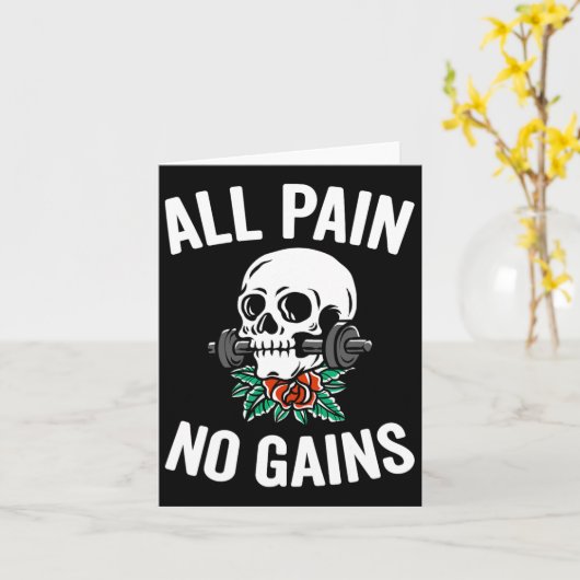 ジミおもしろいムフィットネストレーニングパロディすべての痛みNo Gain カード (黄色い花)