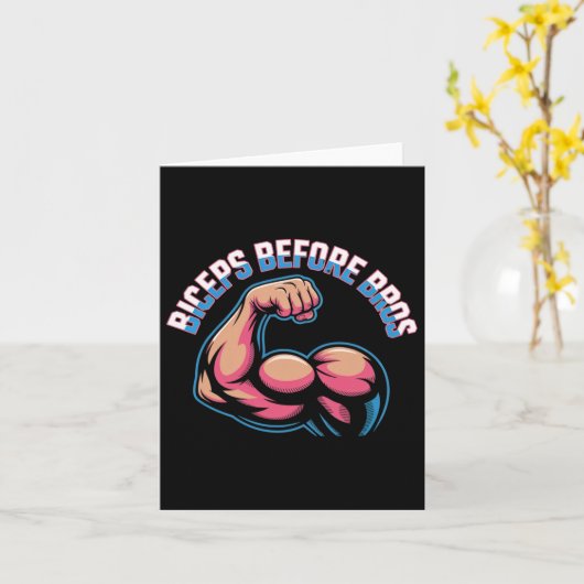 ジミやる気を起こさせるムおもしろいユーモア二頭筋ゲイン二頭筋B カード (黄色い花)