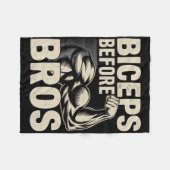 ジミやる気を起こさせるムおもしろいユーモア二頭筋ゲイン二頭筋B フリースブランケット (正面(横))