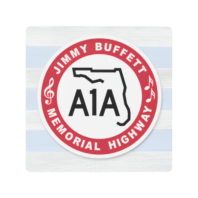 ジミーバフェットメモリアルハイウェイサインメタルプリント メタルプリント (正面)