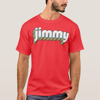 ジミーレトロレインボータイポグラフィフェードスタイル Tシャツ