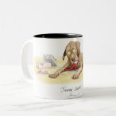 「ジミー」はマグをかみ砕きます ツートーンマグカップ (正面左)