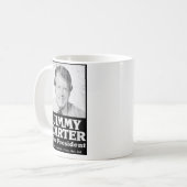 ジミー・カーターの動揺してな白黒 コーヒーマグカップ (正面左)