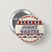 ジミー・カーター大統領BVintageルックボタン 缶バッジ (正面&裏面)
