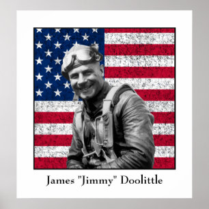 ジミー・ドートリトルとアメリカ国旗 ポスター