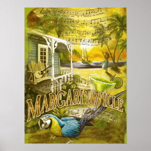 ジミー・バフェットの歌詞 ポスター (正面)