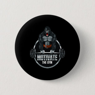 ジミ意欲を起こムゴリラビーストトレーニングボディビルディン 缶バッジ