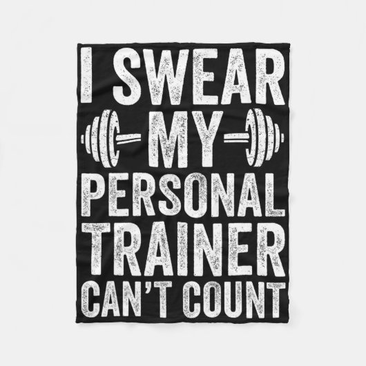ジムおもしろいことわざ私は私のパーソナルトレーナーが出来ないと誓う フリースブランケット (正面)