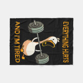 ジムおもしろいアヒル引用文が痛くてタイヤだ フリースブランケット (正面(横))