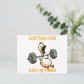 ジムおもしろいアヒル引用文すべてが痛み、私はタイヤ シーズンポストカード (スタンド正面)