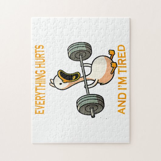 ジムおもしろいアヒル引用文すべてが痛み、私はタイヤ ジグソーパズル (縦)