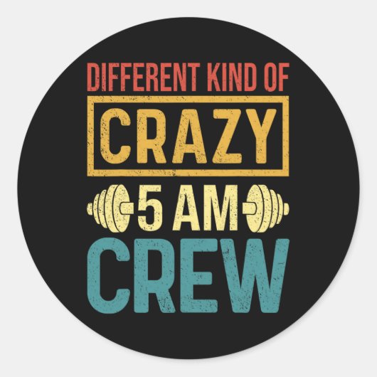 ジムおもしろいトレーニングチーム違う5種熱狂する類 ラウンドシール (正面)